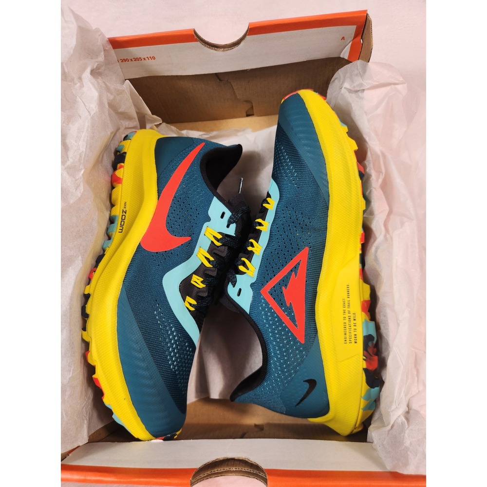 Nike Zoom Pegasus 36 Trail Running Shoes Teal Yellow Red AR5677-401 size 6M 7.5W - Picture 9 of 10